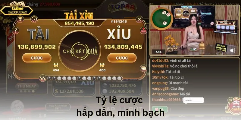 Tài xỉu Top88 Tỷ lệ cược hấp dẫn, minh bạch